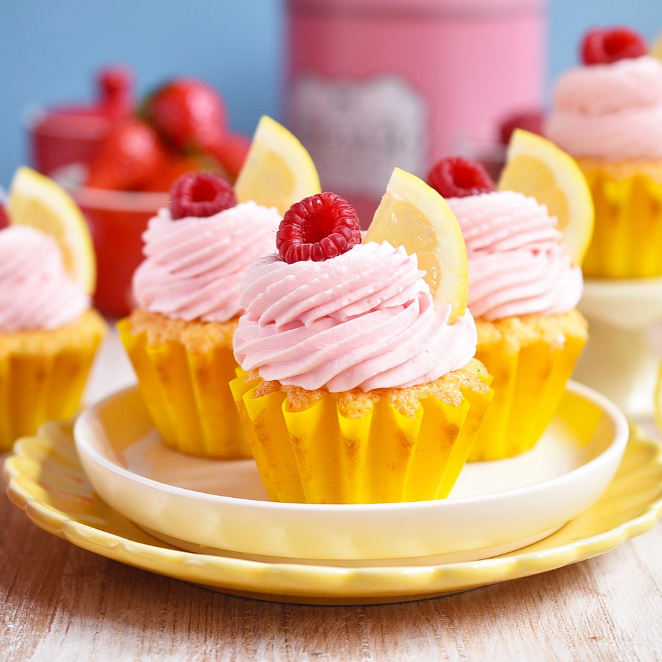 Foto de cupcakes de limón y frambuesa
